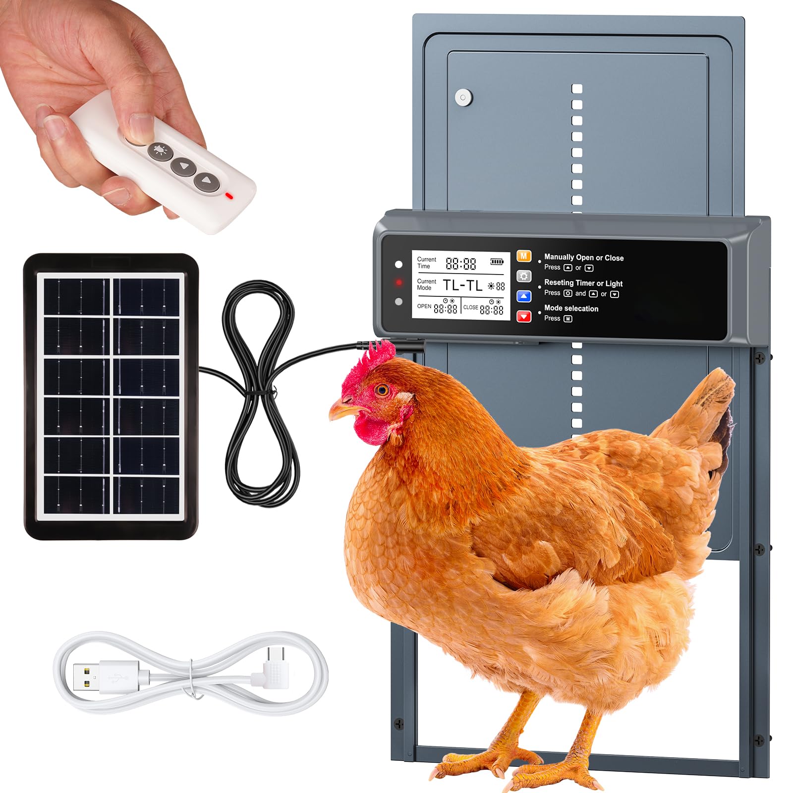Solar LCD Automatic Chicken Coop Door