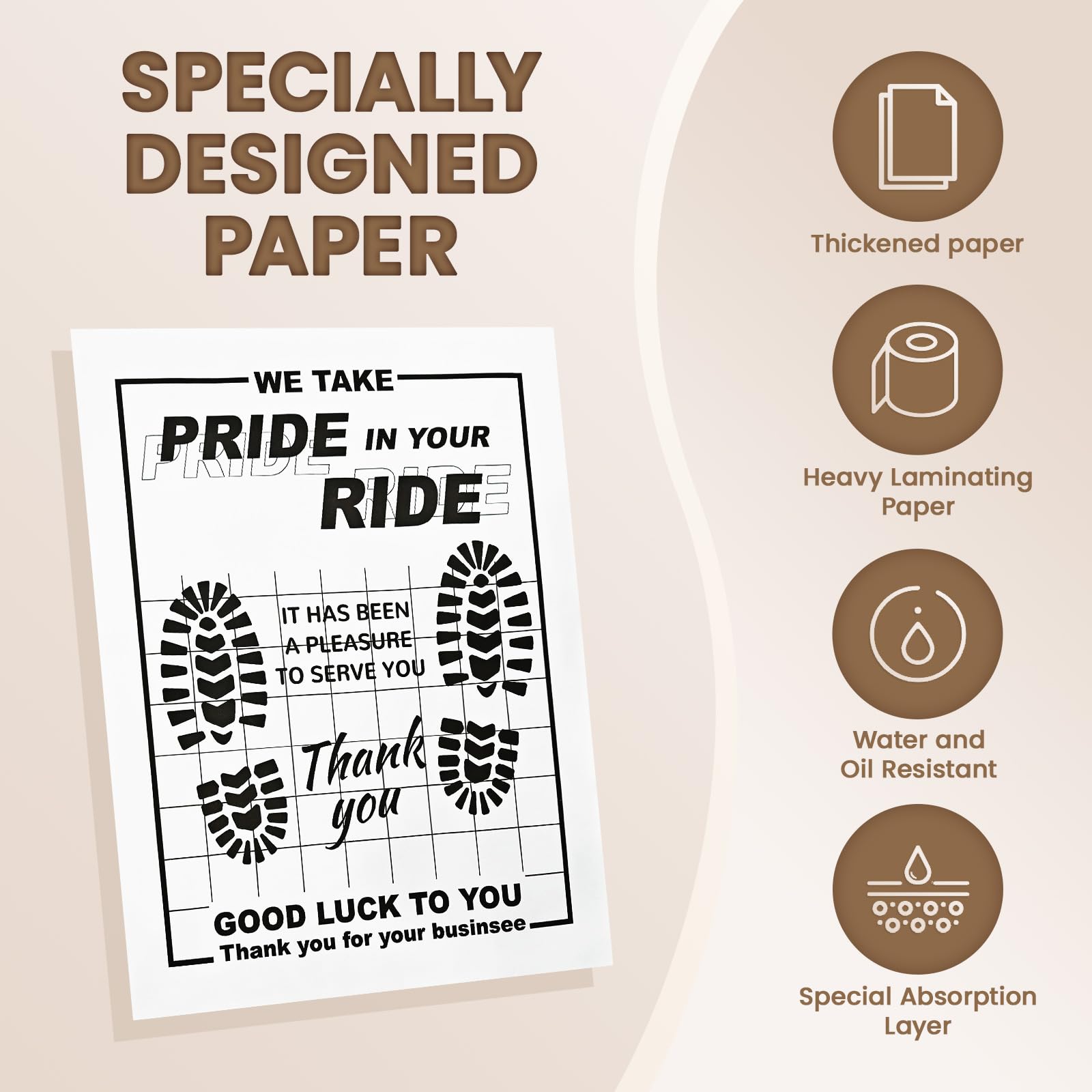 Paper Floor Mats for Cars 50pcs Disposable White Paper Mats for Car Detailing Waterproof Papers Floor Mats for — view 2