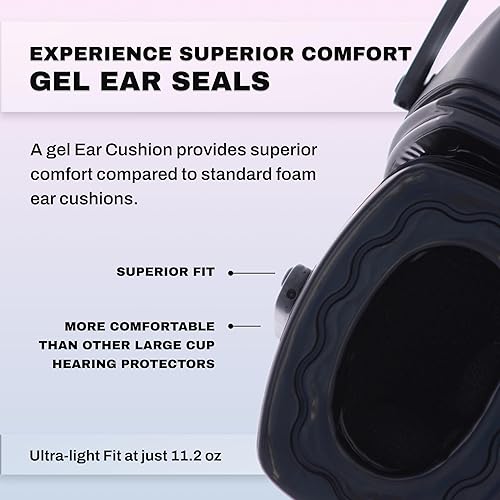 Miniatura 4 de Pro Ears Ultra Gel 29 Orejeras con reducción de ruido, 29 NRR, ligeras, sellos de gel aviador, protección auditiva, 11.2 onzas, fabricadas en
