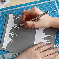 Vista 8 de HARFINGTON 1 juego (13 piezas) de cuchillos de manualidades, 3 cuchillos Hobby Exacto y 10 piezas de 9 tipos de cuchillas de repuesto con caja