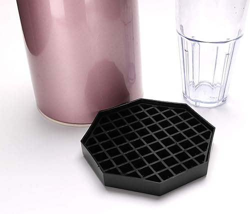 Miniatura 2 de Restaurantware Bandeja de goteo octagonal, plástico negro, 5 x 5 pulgadas, 1 rejilla extraíble, apta para lavavajillas, para bebidas