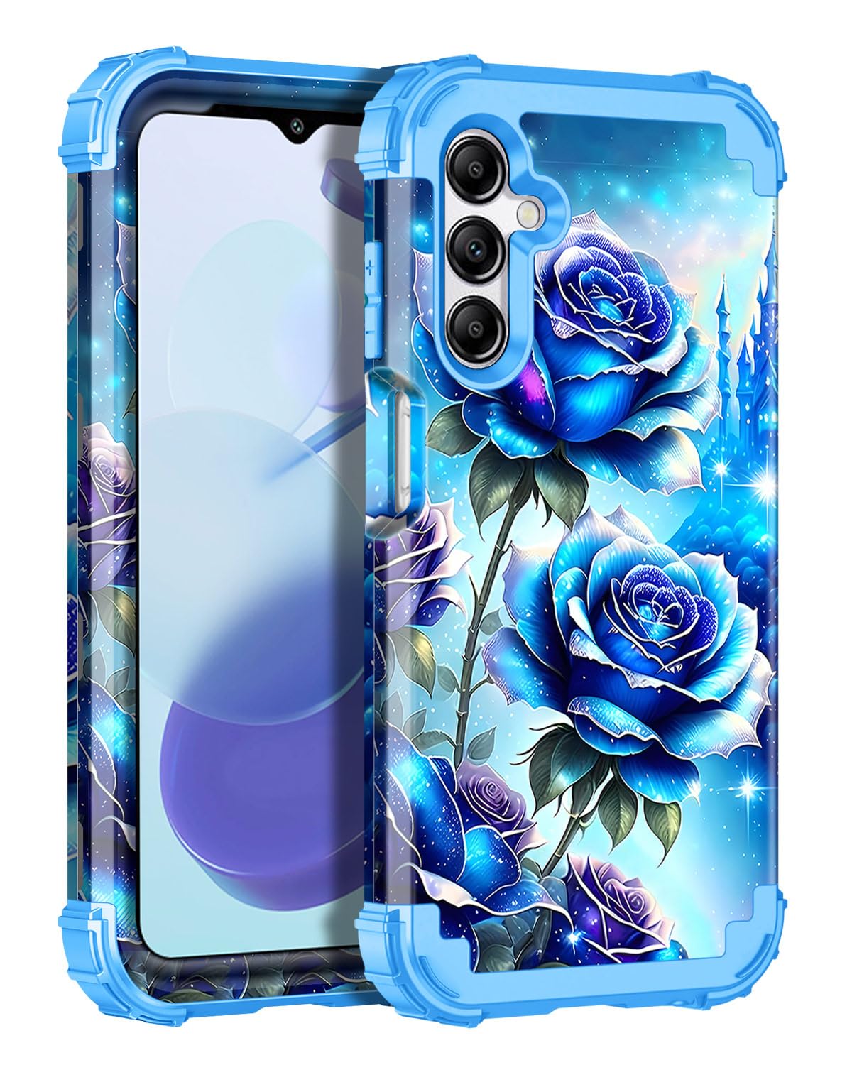 Miqala for Galaxy A16 5G Case,Glow in The Dark Three Layer Heavy Duty Shockproof Full Protection Hard Plastic Bumper+Soft Silicone Protective Case for
