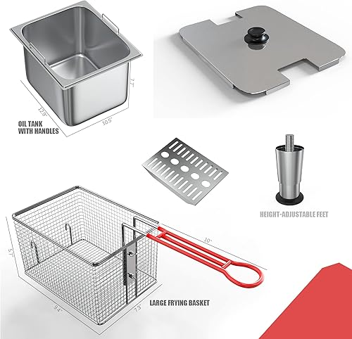 Miniatura 9 de EGGKITPO Freidora eléctrica de encimera de 12L con cesta y EGGKITPO 3 niveles calentador de alimentos eléctricos comerciales