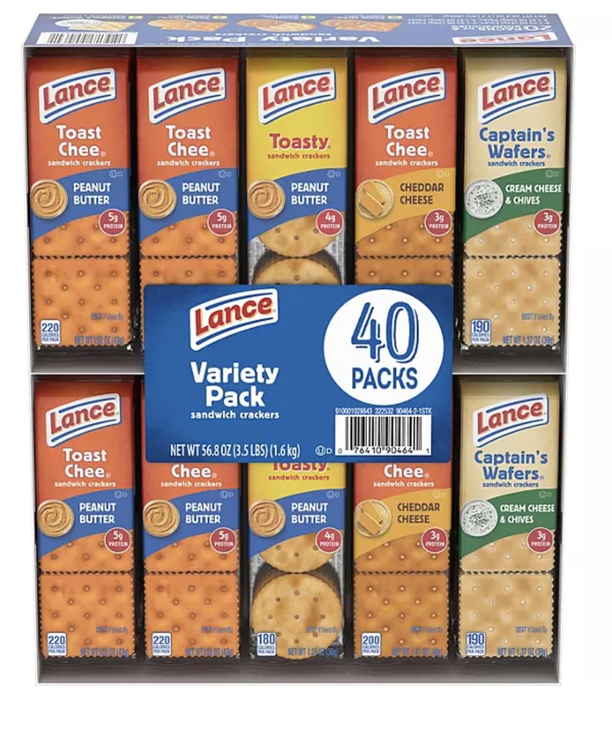 Lance Sandwich Crackers, Variety Pack (1.41 oz., 40 ct.) (2 packs of 20)