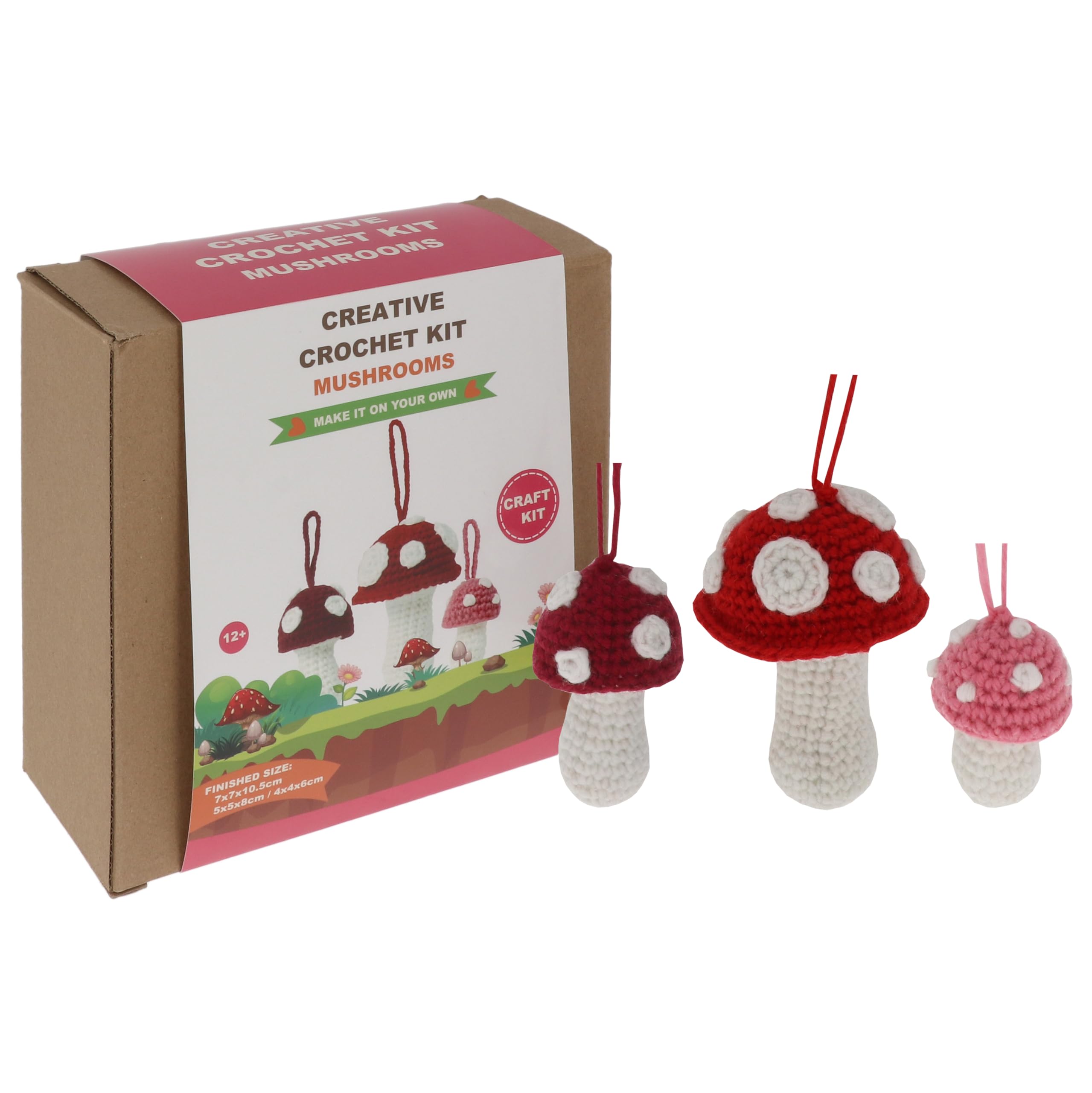 Shudehill Giftware Creative Crochet Kit for Adults – DIY Hanging Mushrooms Craft Set, Perfect for Beginners, Includes All Materials & Instructions for a Fun, Easy Crochet Project