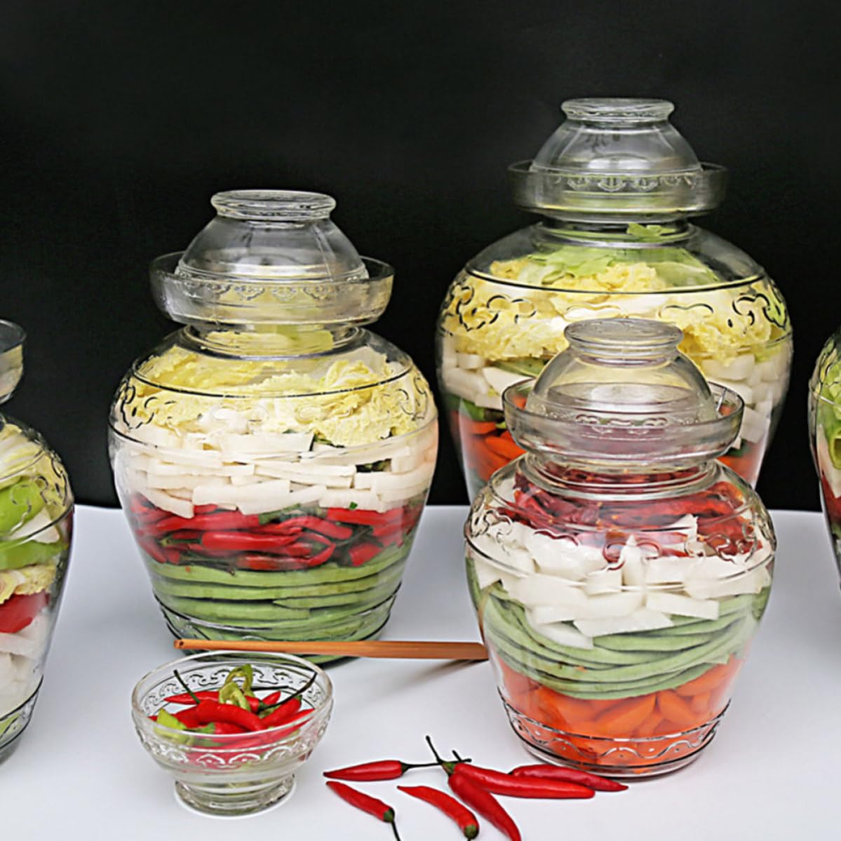 Küchenfermentierglas 2,5l aus Glas mit Dichtem Deckel Praktischer Gärbehälter für Gemüse und Essiggurken zum Fermentieren im Haushalt