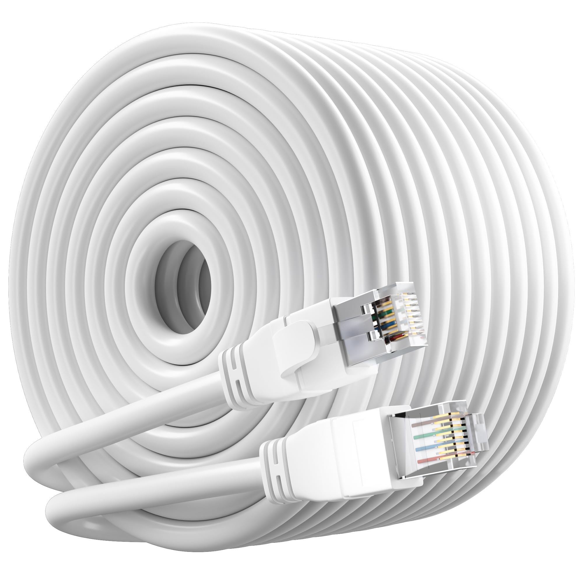 Cable Ethernet Cat 6 blindado FTP para exteriores de 200 pies, 10 Gbps, 550 MHz, 23 AWG, cobre puro, OFC, resistente al agua, resistente a los rayos UV, cable de Internet RJ45 LAN para enrutador