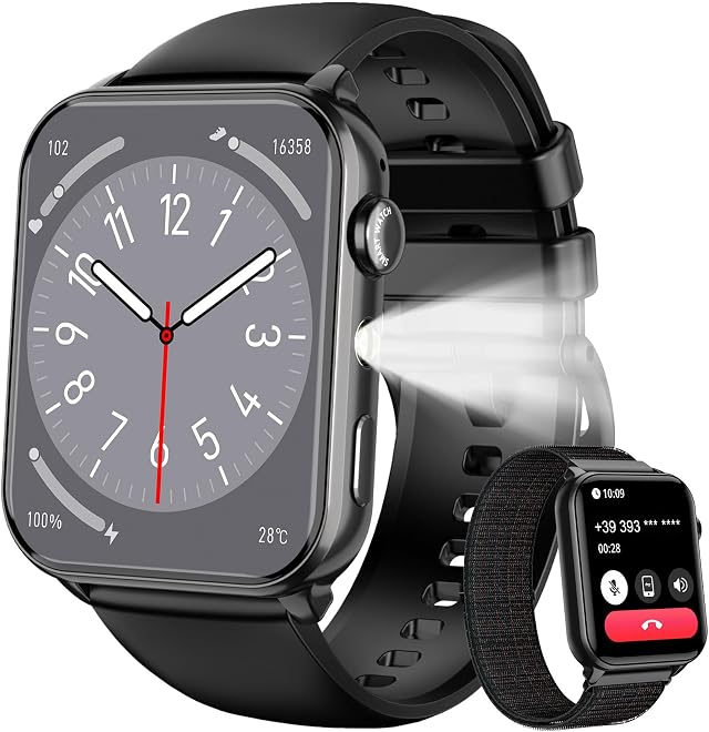Reloj Inteligente Mujer Hombre con Llamada,1,91" Smartwatch con Linterna,Pulsómetro,Podómetro,SpO2,Monitor Sueño,20 Días Autonomía,Impermeable IP68,110+Modos Deportivo,Reloj Deportivo para Android/iOS