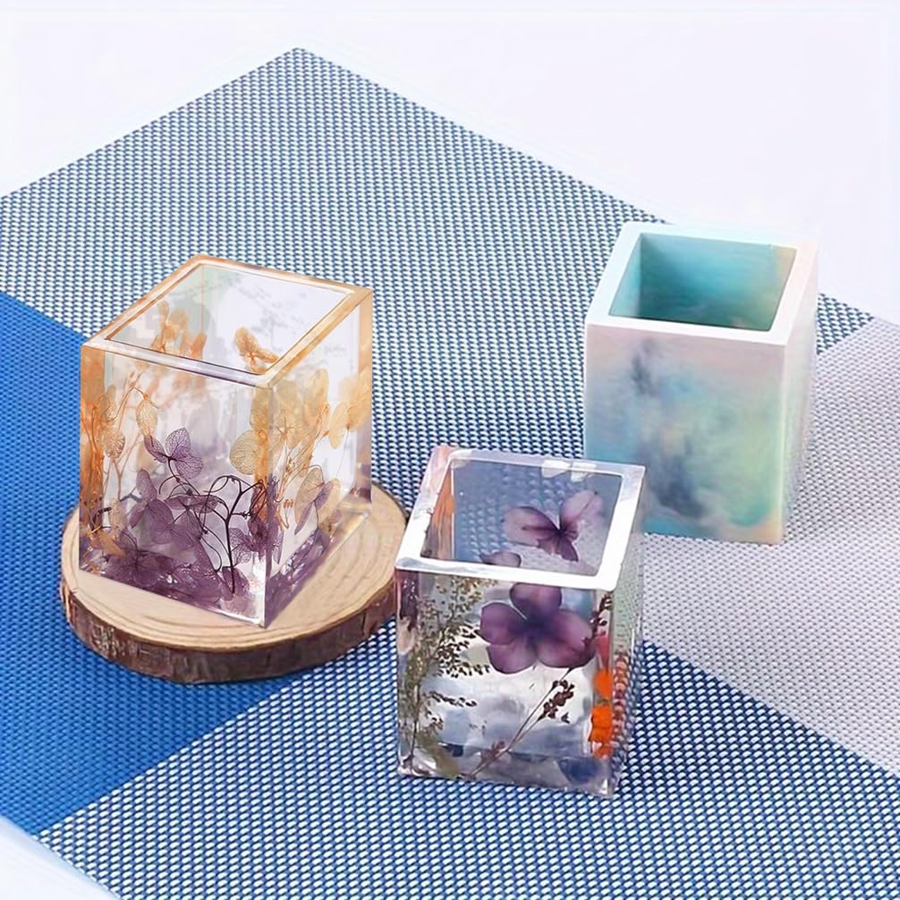 Shotglasses e portapenne in silicone epossidico stampo per resina colata cemento, cemento, gesso fai da te Cuboid Height 4.3inch