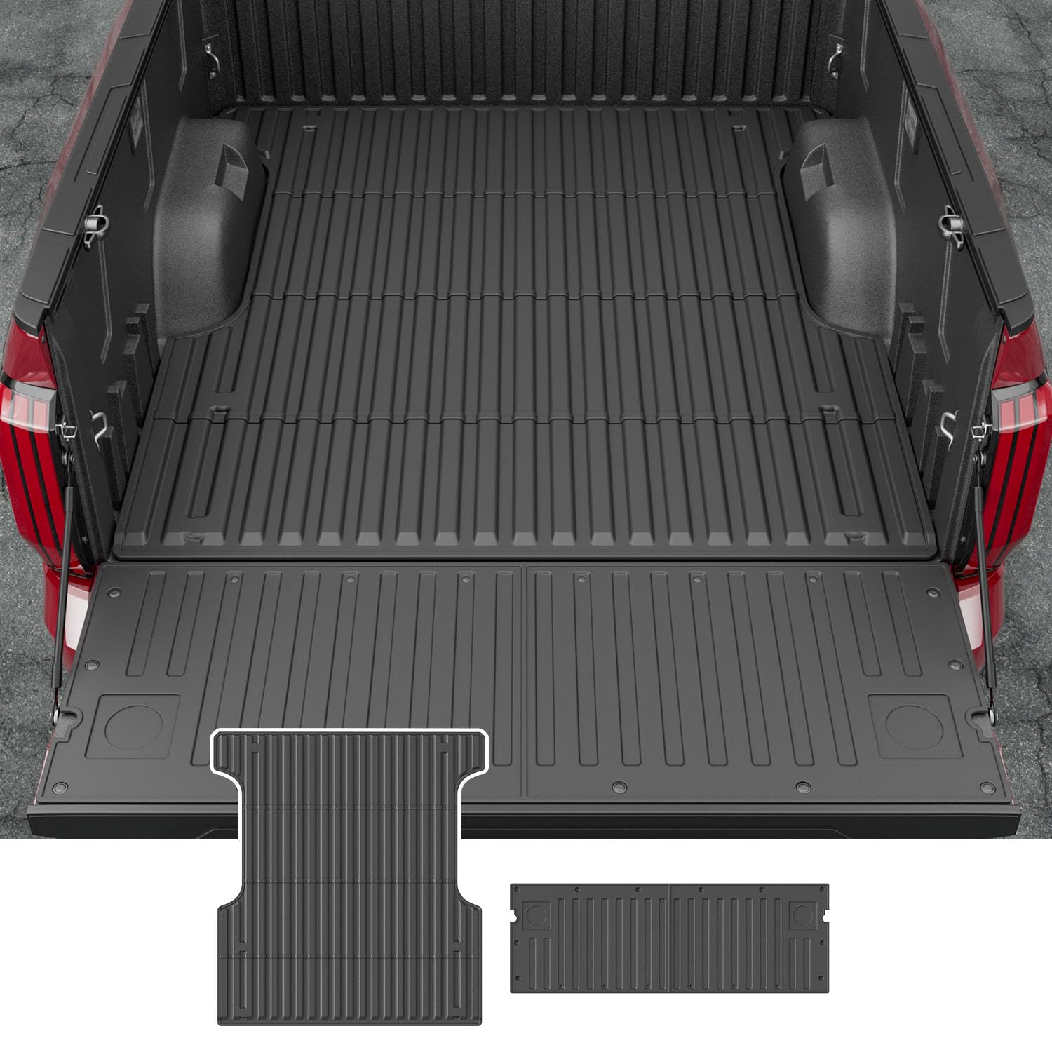 xipoo 5.5ft bed mat tailgate mat compatible with 2022-2024 toyota tundra cargo mat truck bed mat replacement for 2022-2024 toyota tundra accessories(5.5ft truck mat+tailgate mat)