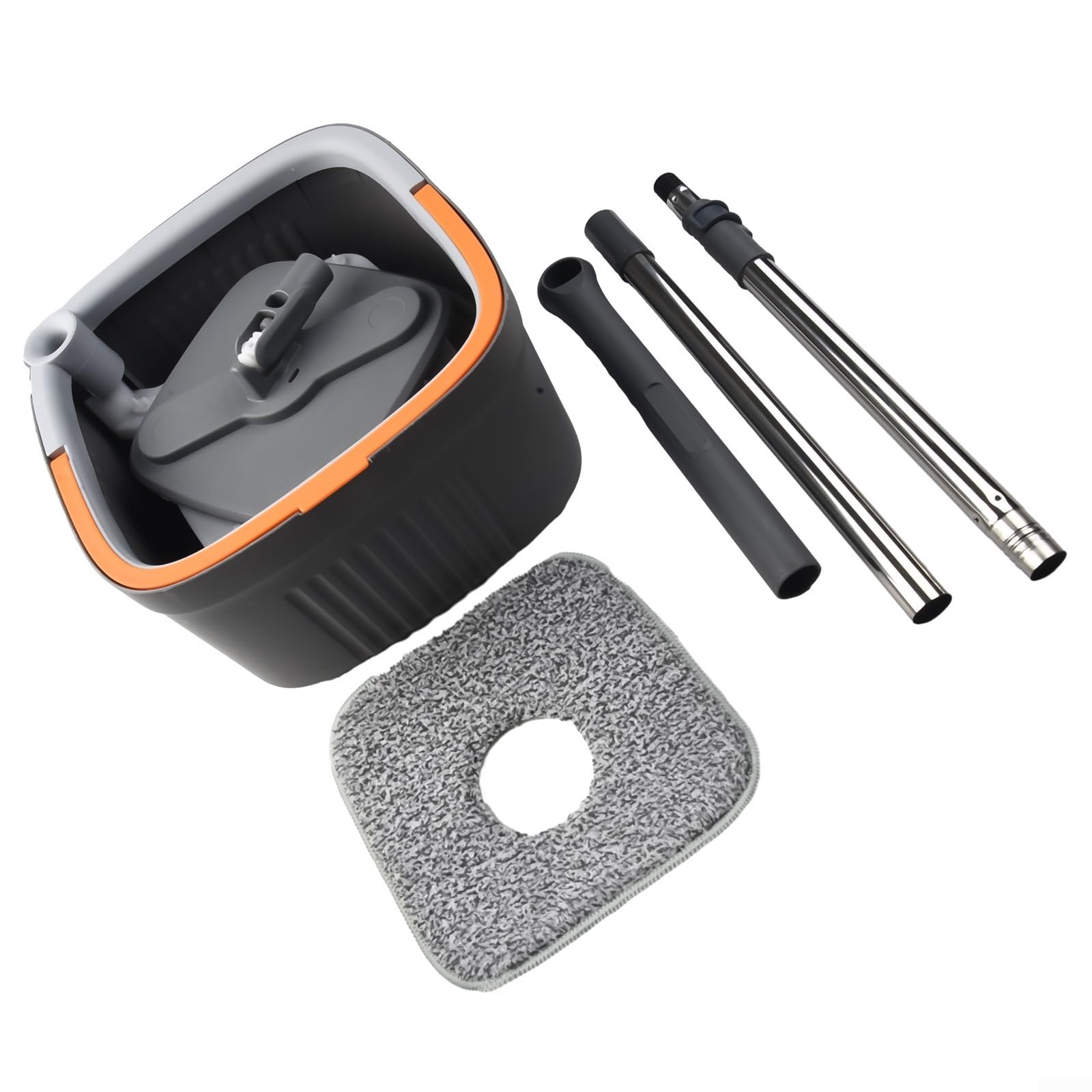 Genérico Fregona Giratoria, Autolimpiante Y con Escurrido Automático, Rotación De 360°, Mango Telescópico Ajustable, Apta para La Limpieza De Suelos De Madera Y Mármol