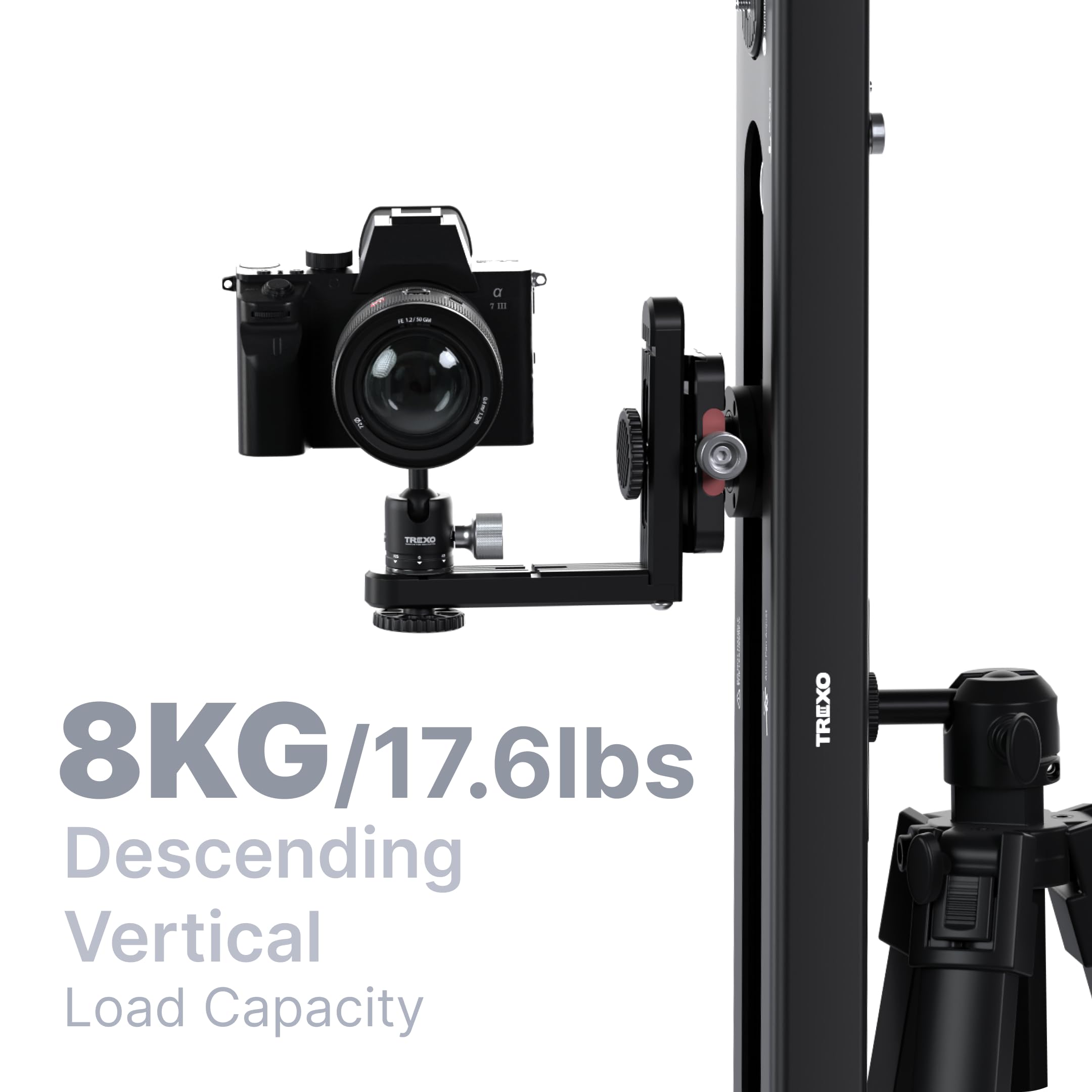 Trexo Converta Pro - AI-Powered Video Slider, Built-in Rotary Table, 90° Panoramic Shooting, Time-Lapse, Loop Mode, APP & Voice Control, Pro Camera Motion System (C600-60cm/23.6")