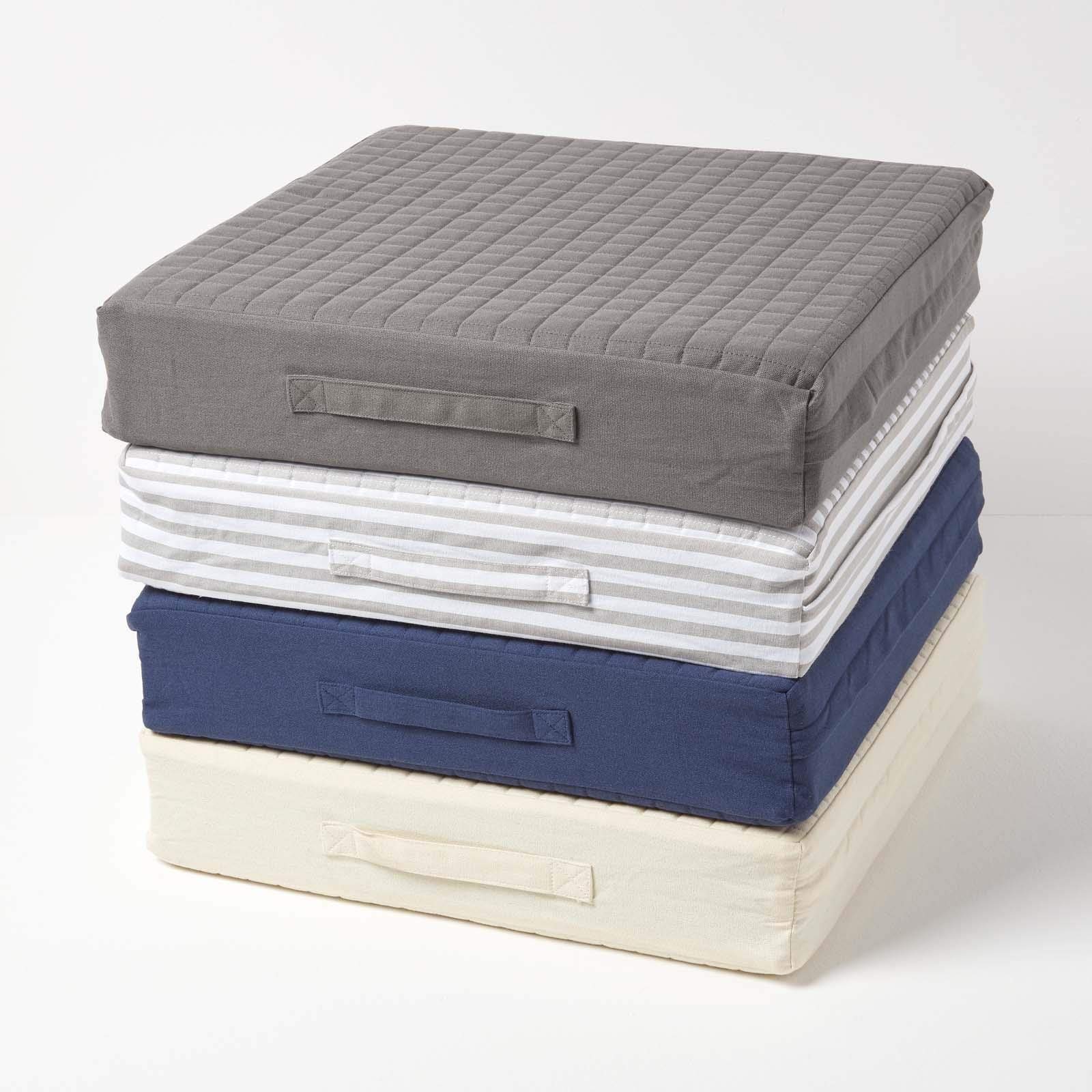 HOMESCAPES - Cojín elevador para sillón acolchado gris con funda extraíble de 50 cm cuadrados, 10 cm de profundidad, con espuma ortopédica firme para asiento, almohadilla con funda lavable de 100%