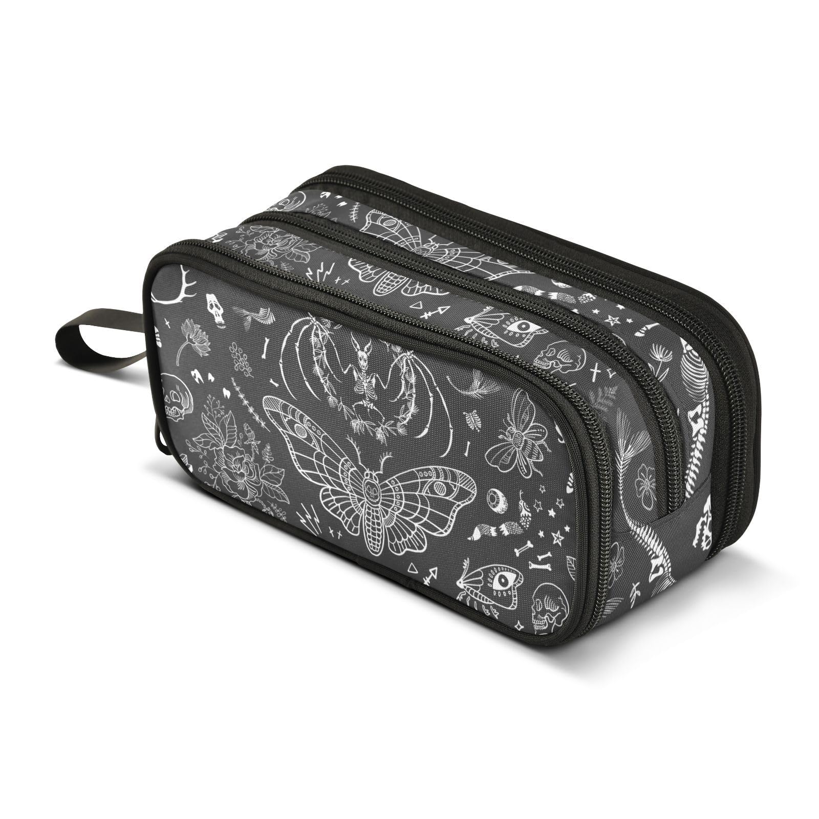 ZAZYXTJ Skull Skeletons Pencil Case Large Capacity Pencil Pouch