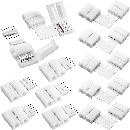 12 piezas 6 pines LED tira conectores conjunto l forma LED tira luz conectores 0.472 in sin soldadura conector