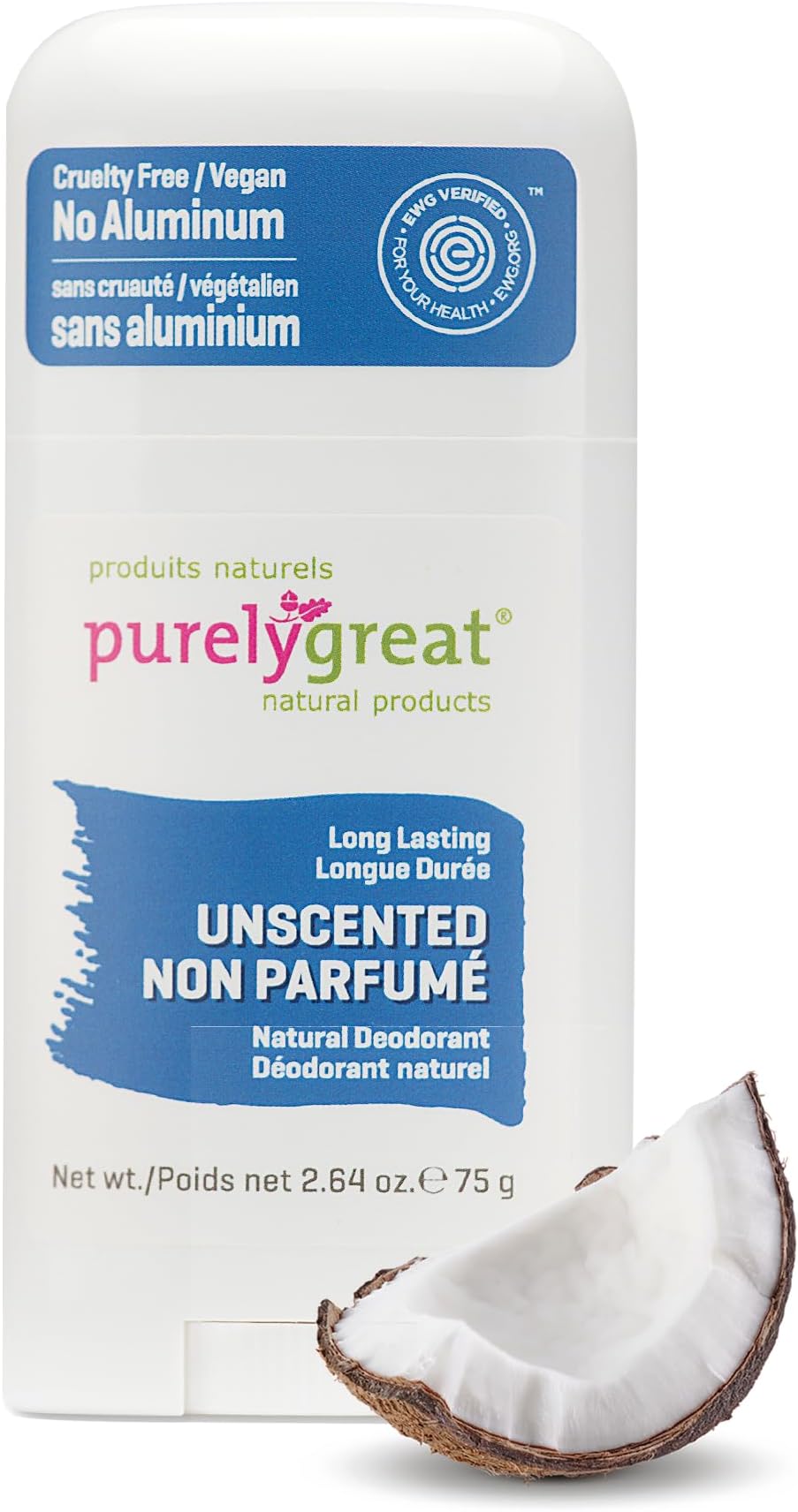- Unscented Women & Men Natural Deodorant Stick | Travel Friendly Hygiene Essential | Parabens & Aluminum Free Clean Deodorant for Women & Men - 2.64 oz / 75 g