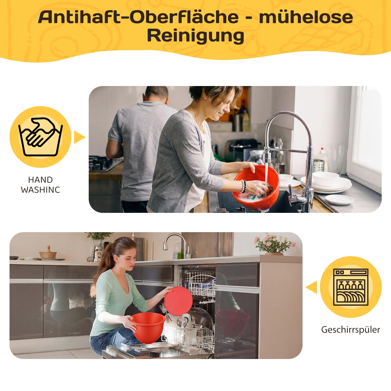 3 silikonowe wkładki z pokrywką do robota kuchennego KitchenAid Tilt-Head 5 l miska silikonowa nadaje się do kontaktu z żywnością od -40°C do 240°C, nadają się do kuchenki mikrofalowej, zmywarki i