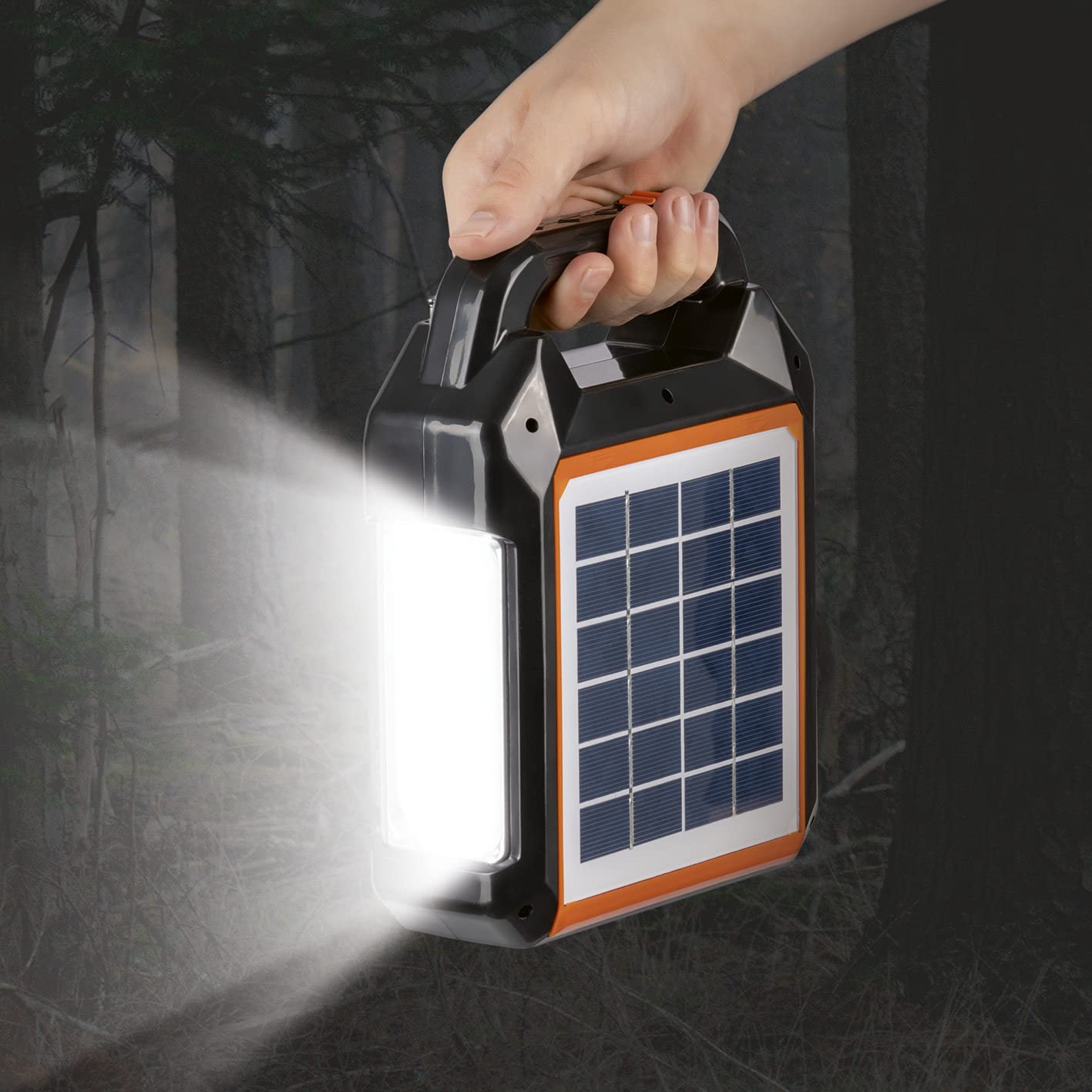 EASYmaxx Kit Generador Solar 4.000mAh | 2 Modos de Carga: Panel Solar/USB | para Cargar teléfonos móviles, Power Banks, etc. | Radio FM integrada y Altavoz incluidos