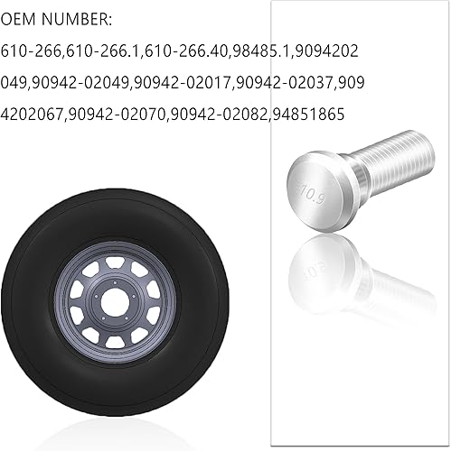 Miniatura 3 de 10 pernos de rueda de 1.929 in de largo y pernos de acero M12x1.5, OEM #610-266 90942-02049 accesorios de automóvil compatibles con Chevrolet Lexus