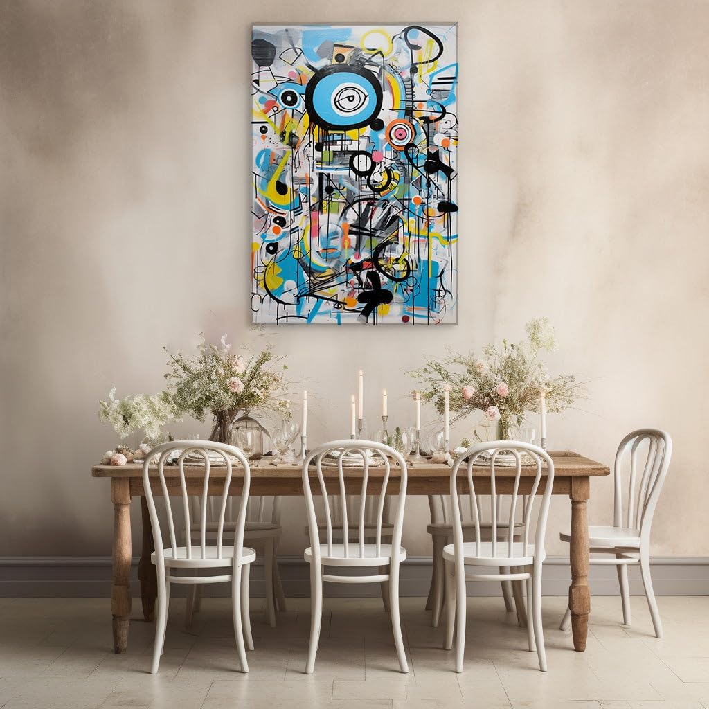 Canvas for Living room. Vision in Vivid Hues - Unveiling the Dynamic Abstract Canvas, 27 x 18 inch Canvas Wall Art - Contemporary Masterpieces - Modern Home Decor - 69x46 cm (27x18 inch)