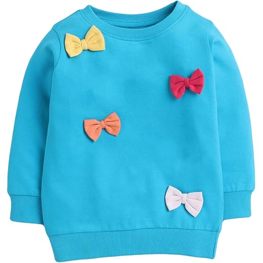 Girls Cotton Round Neck Sweatshirt