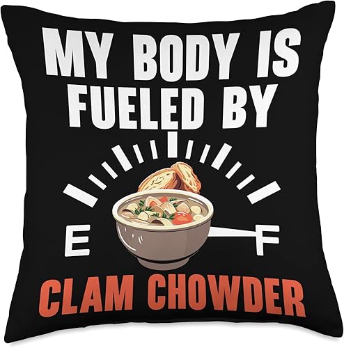 Miniatura 1 de Clam Chowder Foodie SteMi Apparel Clam Chowder Food Lover Foodie Seafood Soup Throw Pillow, 18x18, Multicolor