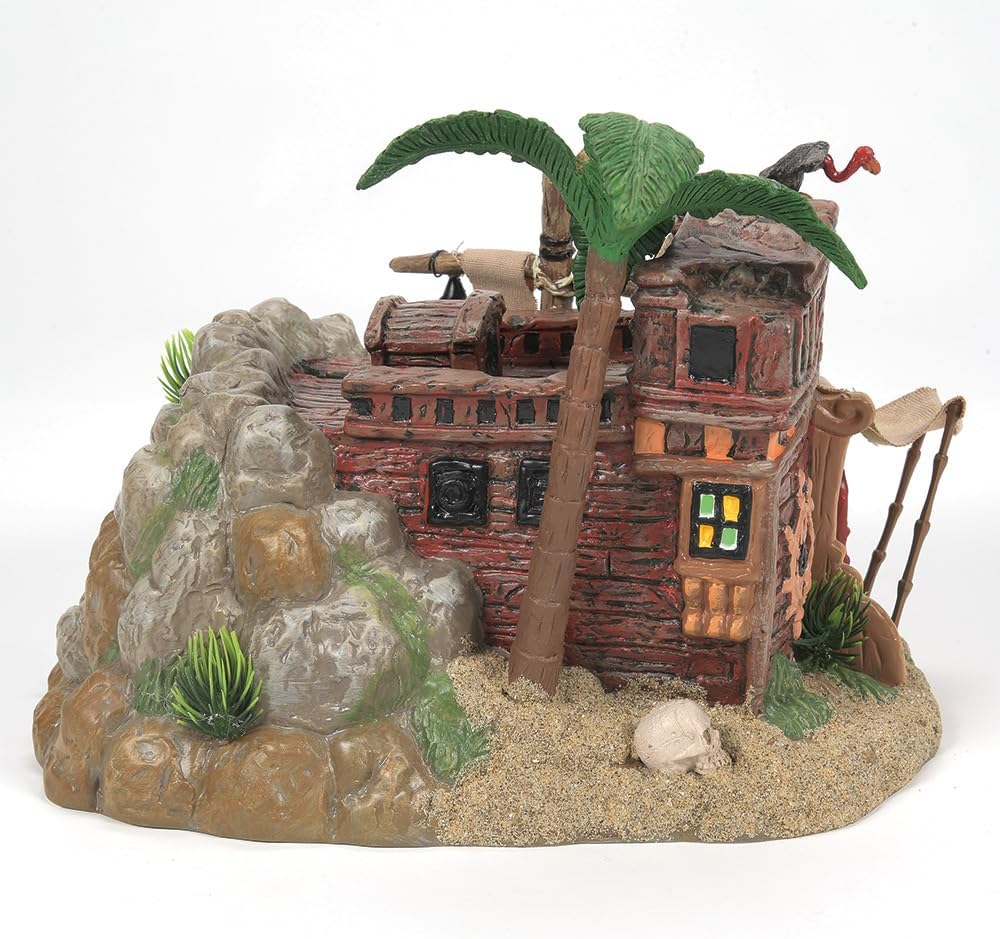 Department 56 Snow Village Halloween Pirate Haven Hideaway Lit Building, 6.3 Inch, Multicolor