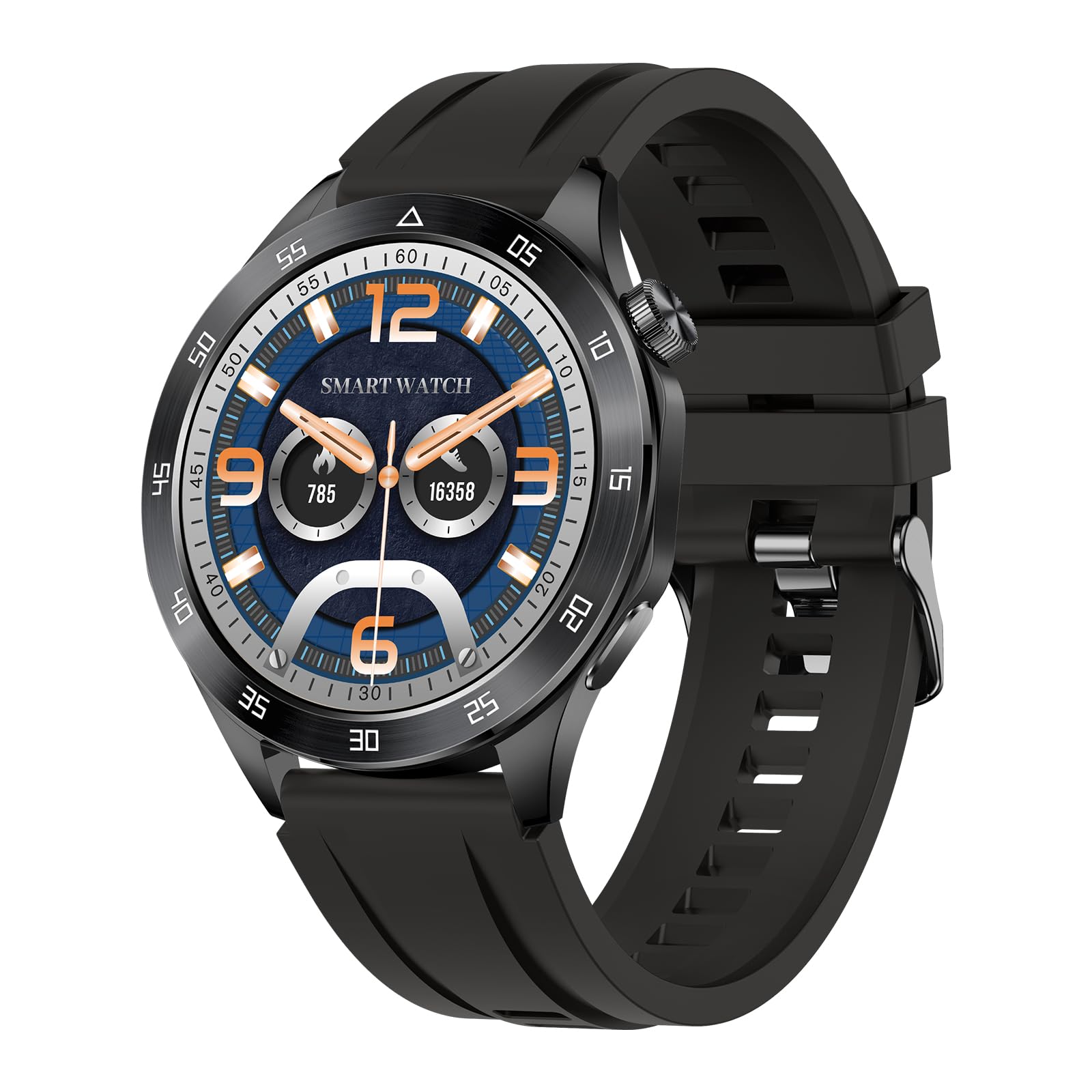Reloj Inteligente Hombre, 1.85" AMOLED Smartwatch con Llamadas Bluetooth, 120 Modos Deportivos Smart Watch con SpO2/Pulsómetro/Monitor de Sueño/Podómetro, Impermeable IP68 Smart Watch Para Android iOS