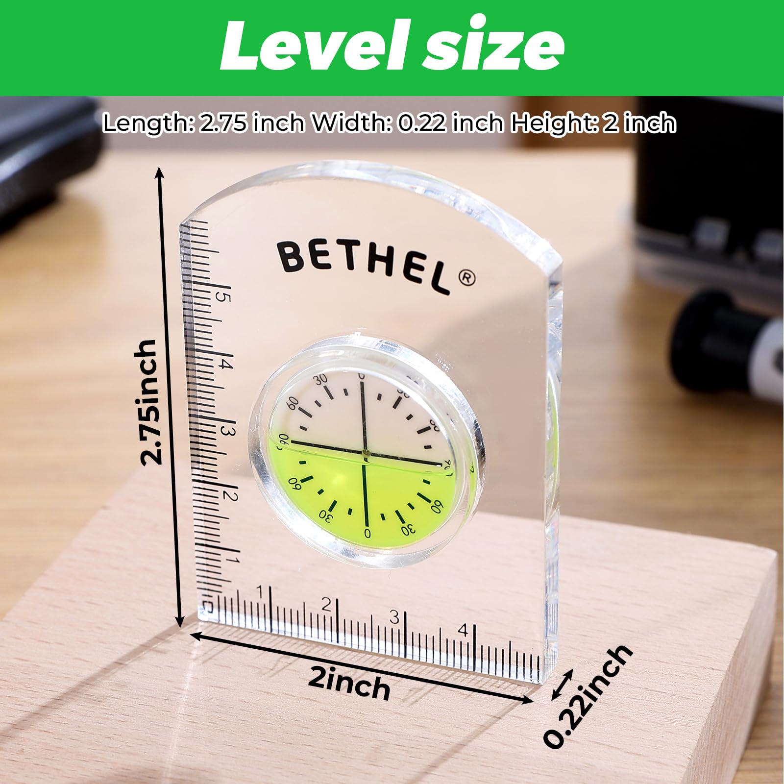 BETHEL Circular Level - Clear Bubble Readings -2
