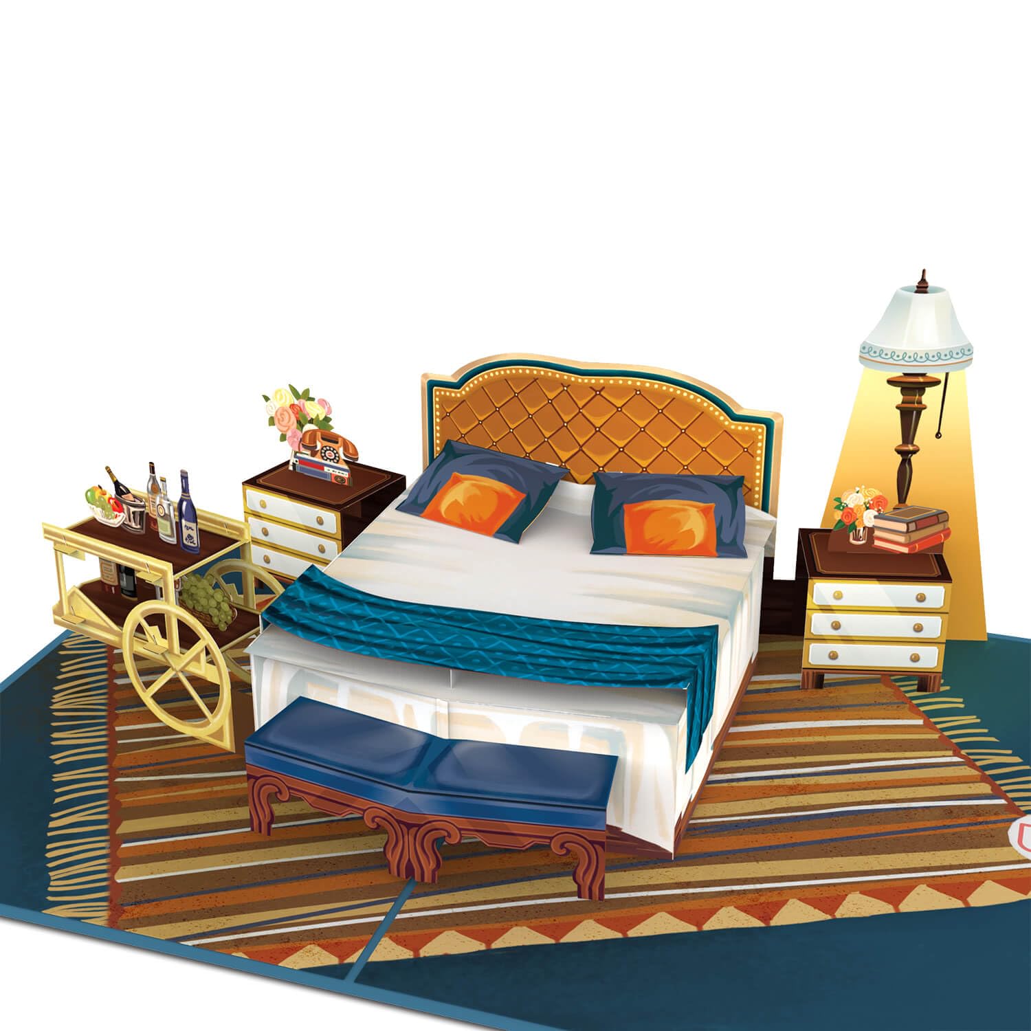 papercrush® Pop-Up Karte Hotelzimmer - 3D Hotelgutschein, Besondere Gutscheinkarte für Hotelübernachtung, Geburtstagskarte für Hotel Gutschein - Reisegutschein zum Geburtstag & Hochzeitstag