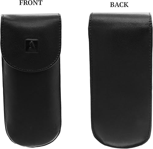 Miniatura 6 de Funda rígida para gafas de cuero genuino de grano completo para hombres y mujeres