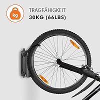 Mimoke Forgó Kerékpár Fali Tartó - Függőleges Bicikli Állvány Garázs Falra, MTB és Országúti Kerékpárhoz, 3 db Fekete Horog 6