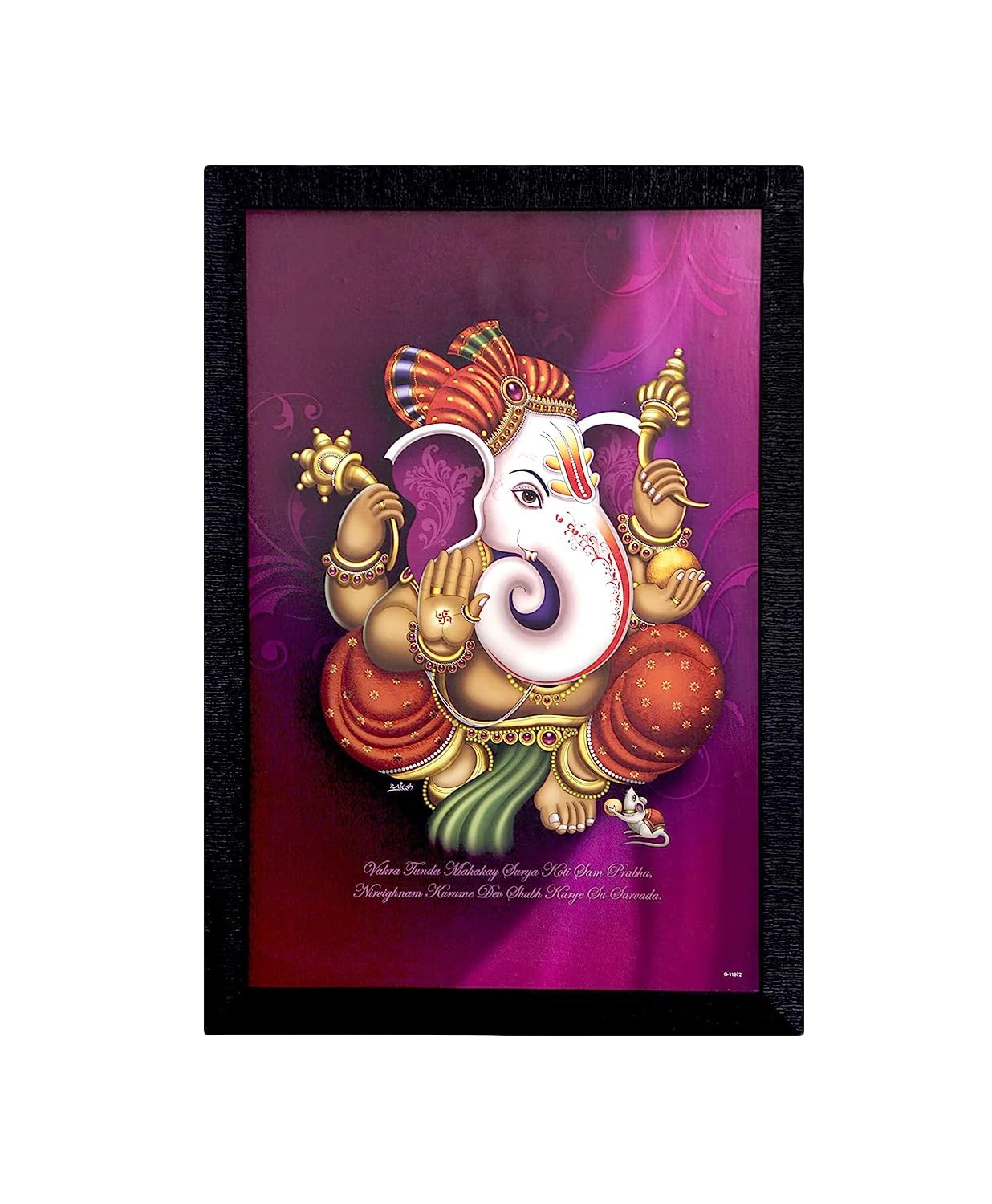 Modern Art Ganesha UV Textured Framed Picture For Home & Offiec Wall Decor