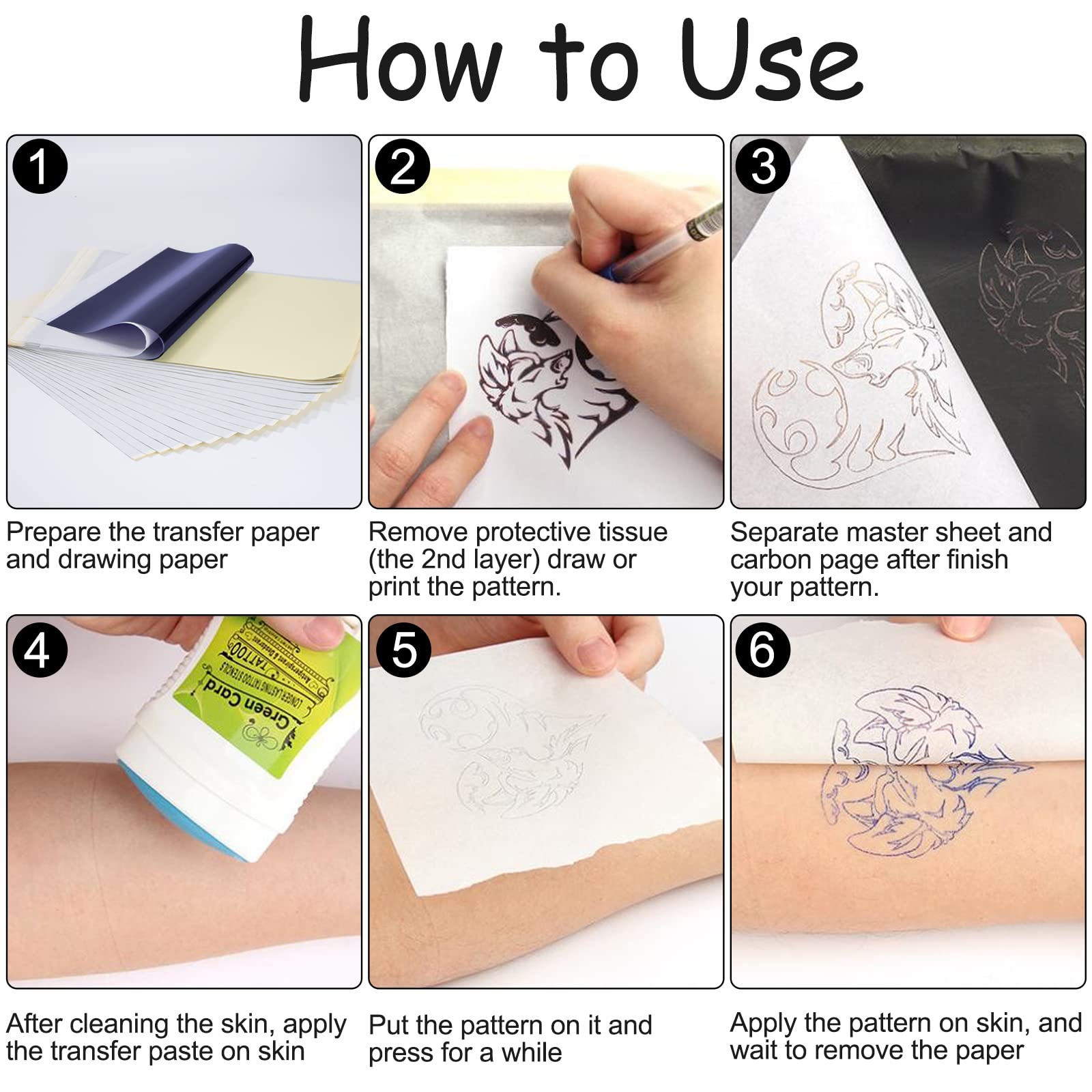 Papel De Transferencia Para Tatuajes A4 | 4 Capas | 25 Hojas | Para Máquina De Tatuar O Dibujo A Mano