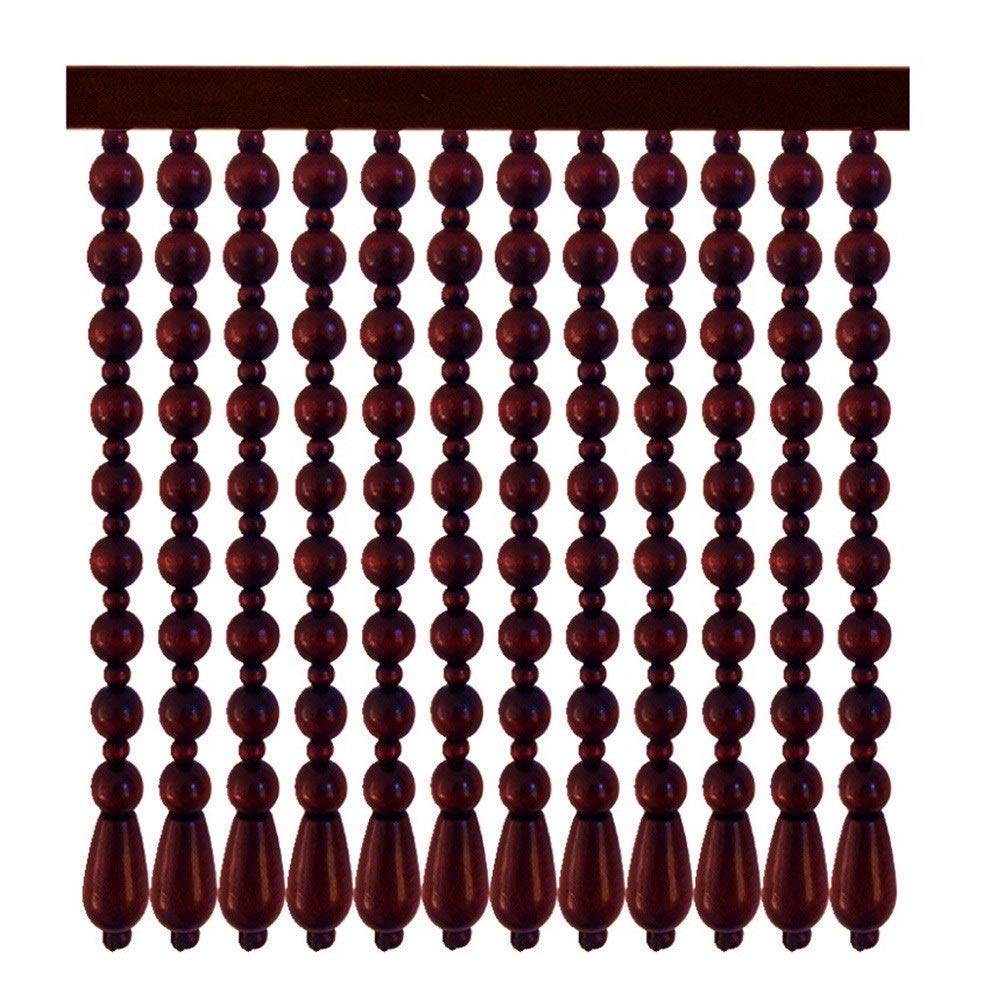 HAPPLiGNLY 41 Strands Beaded Door Curtains for Doorways Wood Bead String Curtain for Room Dividers Bathroom Entrance Hanging Ornaments, Suitable for Width 120-140cm (Color : A, Size : 140x176