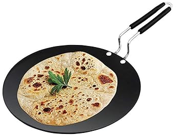 Kanshita's Raoisware Black Iron Roti Tawa Concave (10 Inch Tawa) Gas Stove Friendly