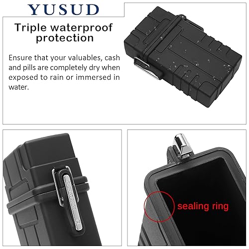 Miniatura 4 de YUSUD Estuche impermeable para cigarrillos, estuche para cigarrillos con encendedor, paquete grande de cigarrillos para 20 piezas de 3.307 in tamaño
