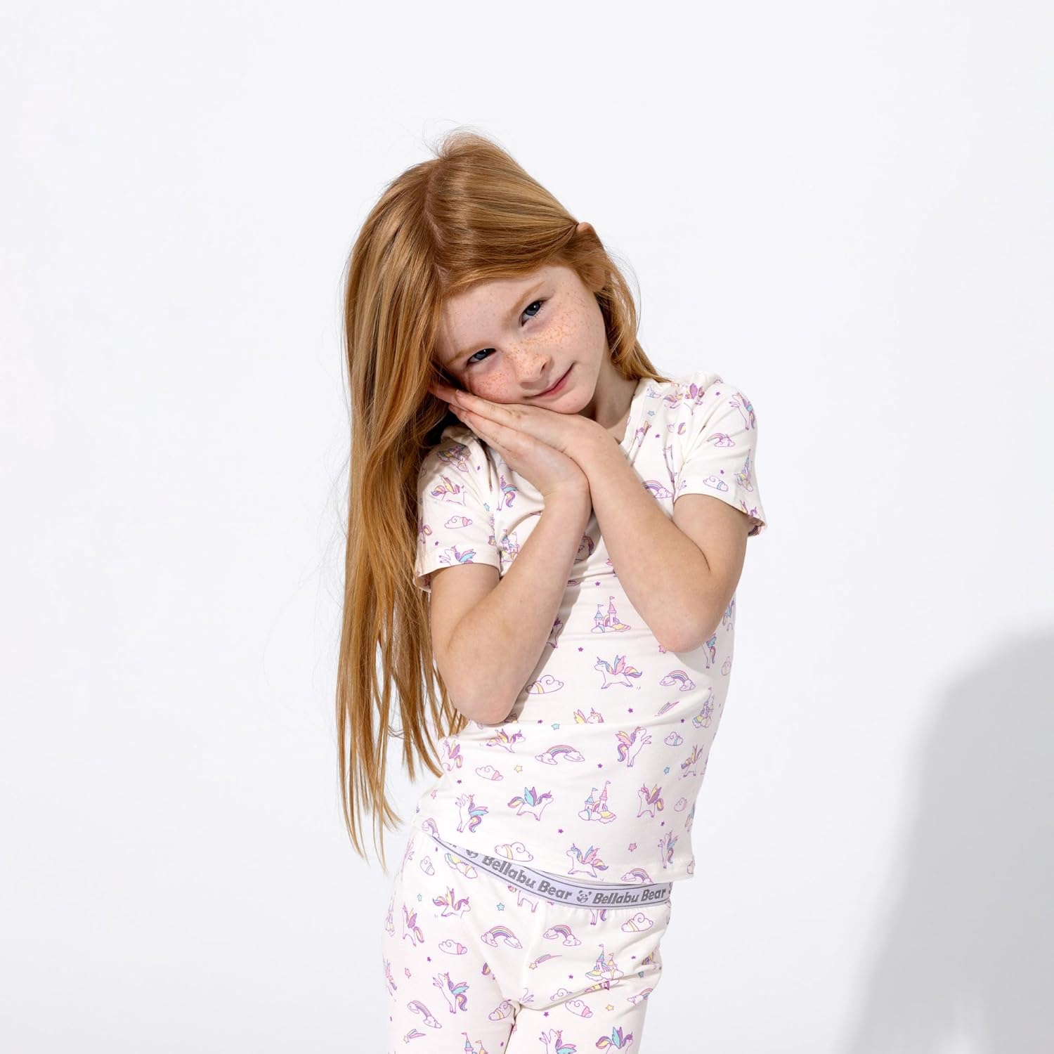 Bellabu Bear Kids Shorts Set for Boys & Girls, Matching Family Pajamas, Rayon from Bamboo