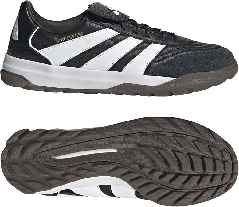 adidas Unisex Pro Turf, Black/White/Gold Metallic, 8