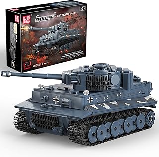 Mould King Tiger Tank Building Blocks Toy, Military Vehicle Model Construction Blocks Toys, Remote Control Electric Building Brick Blocks for Fans and Kids 8+(800 Pieces)