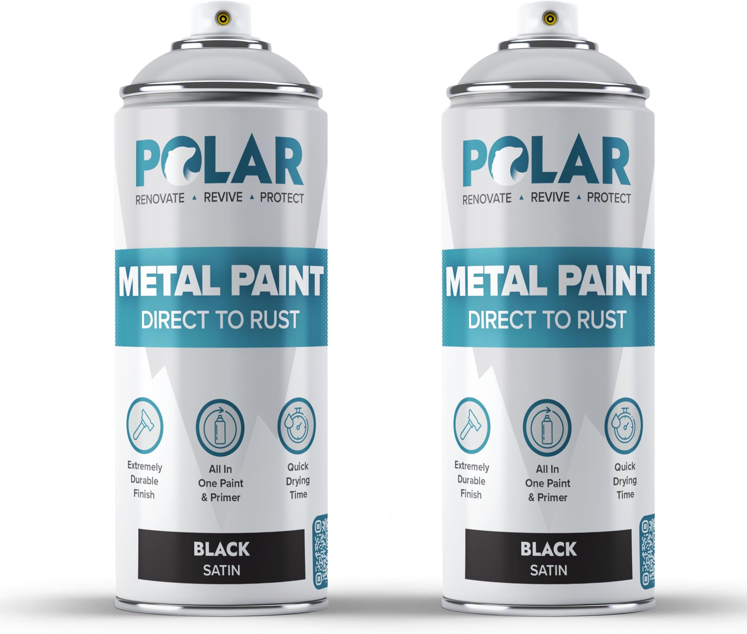 Polar Direct to Rust Metal Spray, Satin Black 2 x 14oz