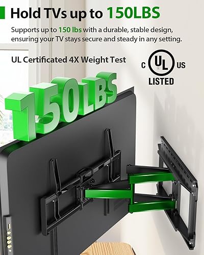 Miniatura 2 de USX MOUNT Soporte de pared para TV de movimiento completo para televisores grandes de 42 a 95 pulgadas hasta 150 libras, soporte de TV de montaje en