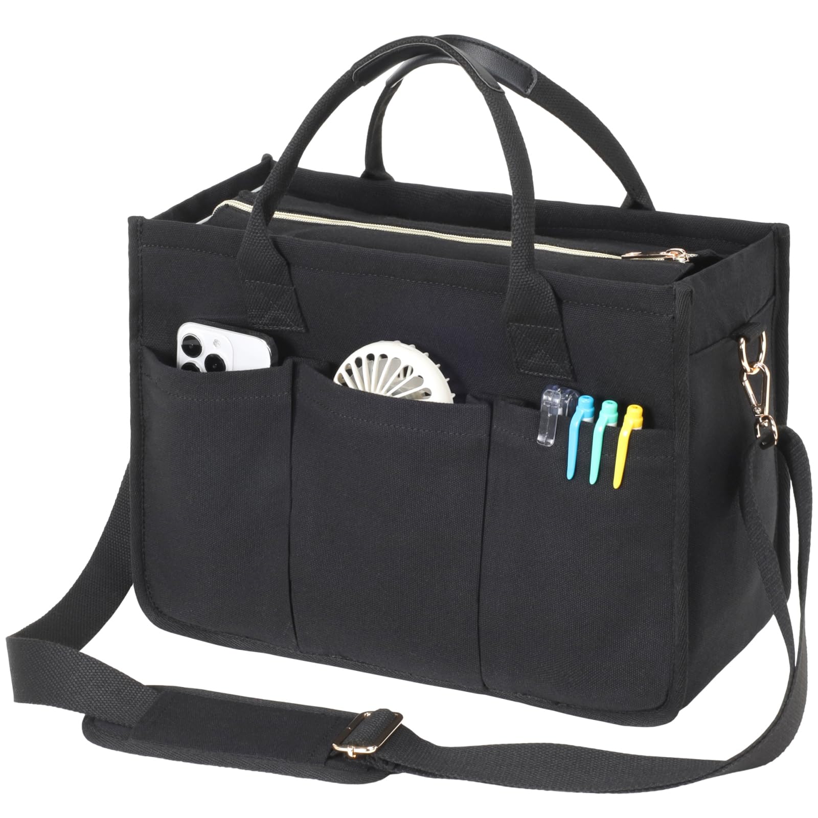 F-color College Tote Bag for School - Large Nurse Bag Zipper Pockets
