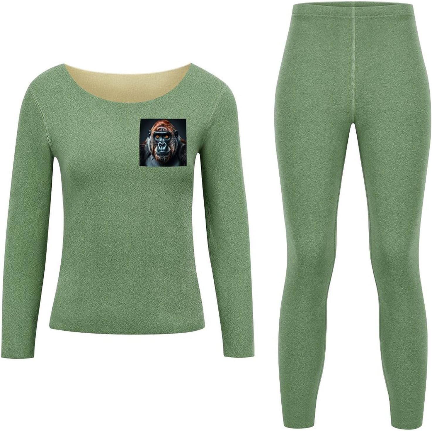 A Gorilla Thermal Underwear Set for Women Long Johns Women Base Layer Top Bottom for Cold Weather