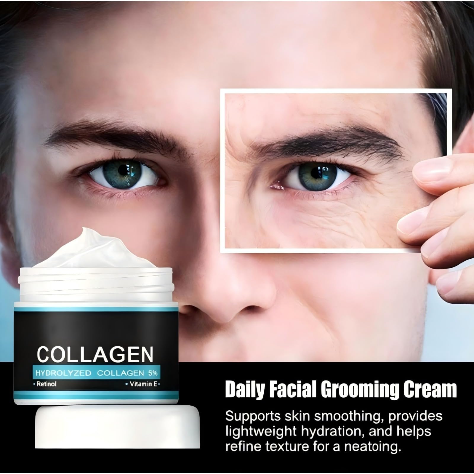 Crema viso da uomo: leviga la pelle, affina i contorni, idratazione intensa senza sensazione di grasso. Formula delicata per la cura quotidiana di giorno e di notte. (5 pezzi)