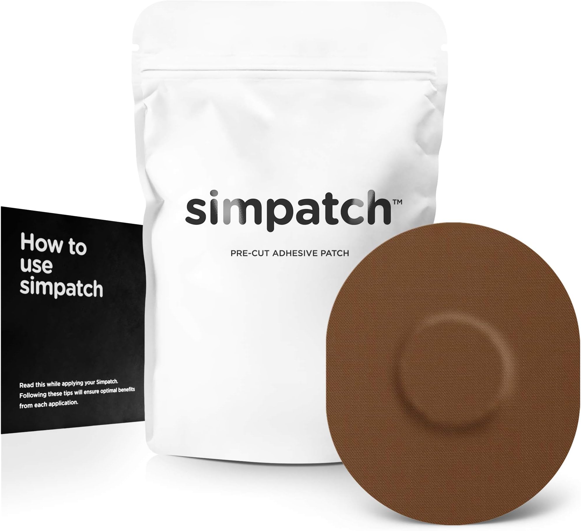 Universal Adhesive Patch (25-Pack) - Waterproof Adhesive, CGM Patches (Brown)