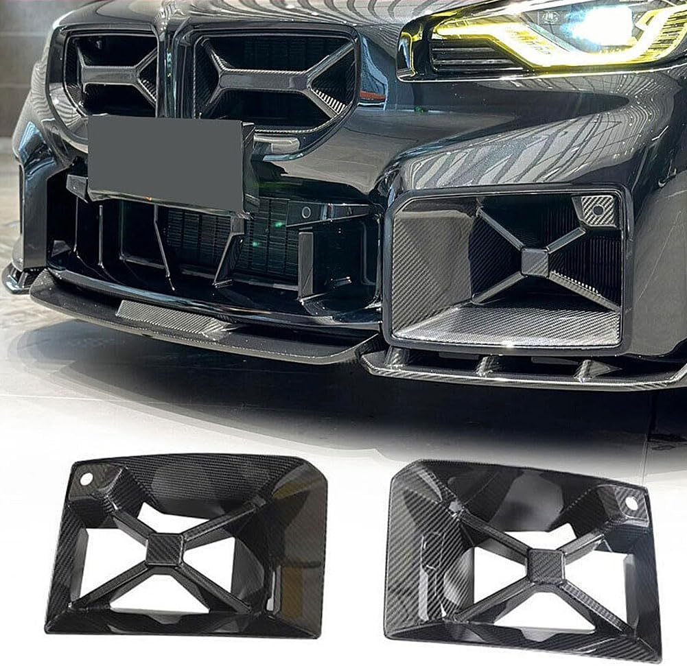 Dry Carbon Fiber Front Air Duct Vent Intake Inserts Trim for BMW G87 M2 Base Coupe 2 Door 2022-2024 Air Vent Cover Front Bumper Vent Protector Cover Factory Outlet