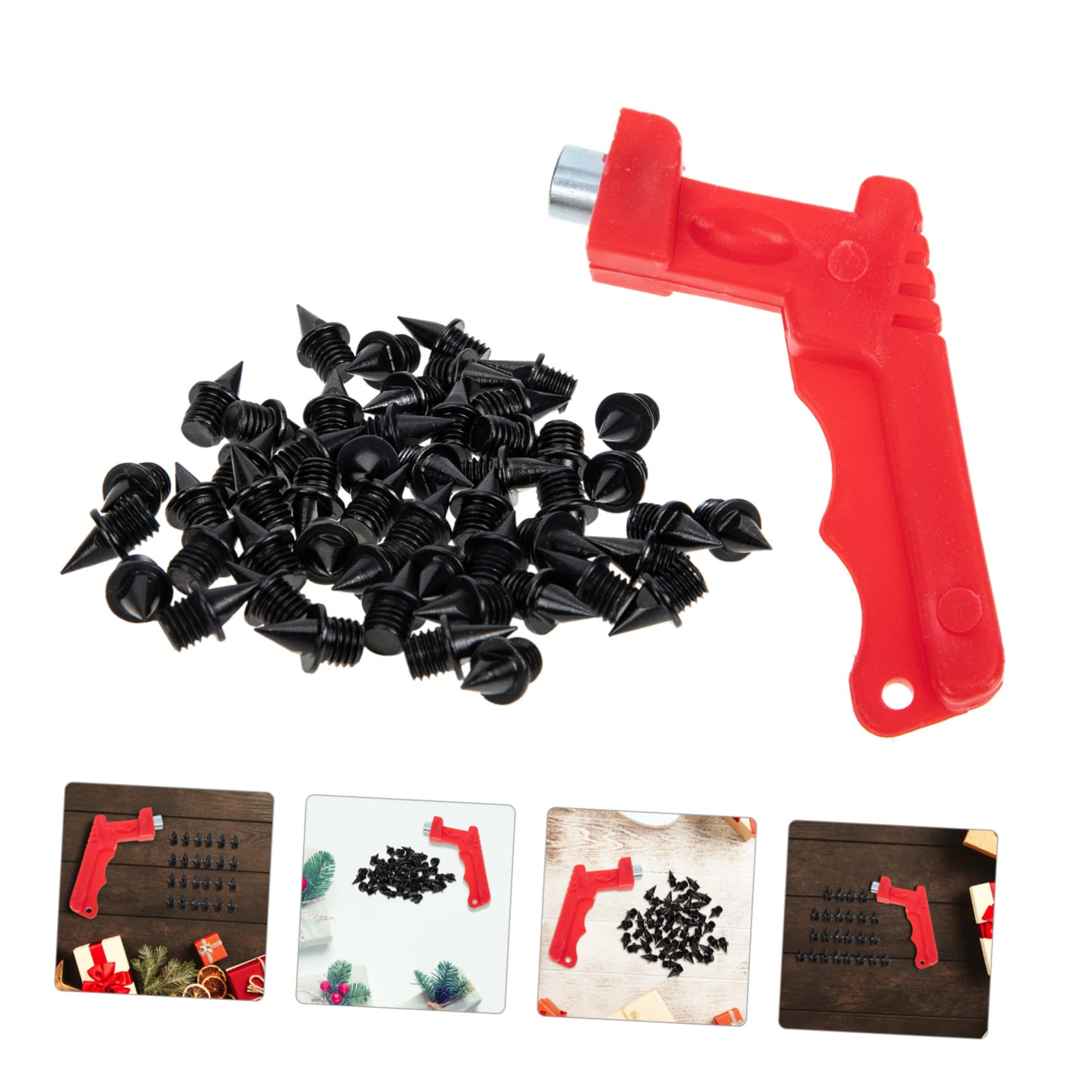 BESPORTBLE 1set Track Shoe Spikes Black Carbon Golf Spikes Wrench -Skid Nails for Sports Easy to Install Compatible Athletic Shoes