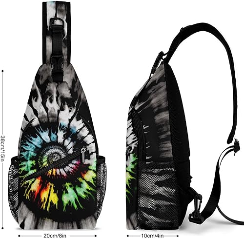 Miniatura 2 de Lurhonp Bandolera cruzada con teñido anudado, mochila bandolera para hombres y mujeres