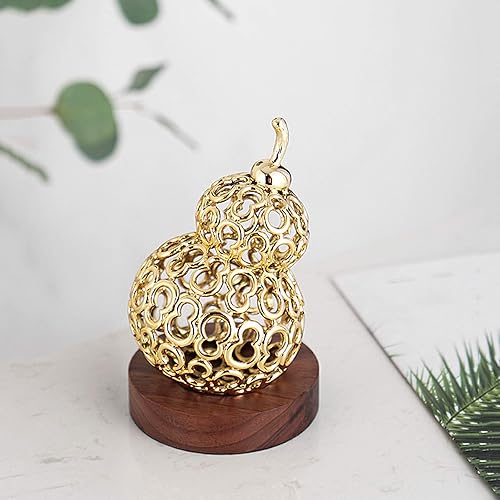 Miniatura 8 de SHUTING2020 Chino Feng Shui Escultura Chino Buena Suerte Calabaza para la Riqueza Figura Coleccionable Calabaza Decoración del Hogar, Aleación